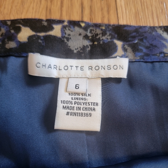 Charlotte Ronson Abstract Silk Flowy Skirt - Picture 6 of 11